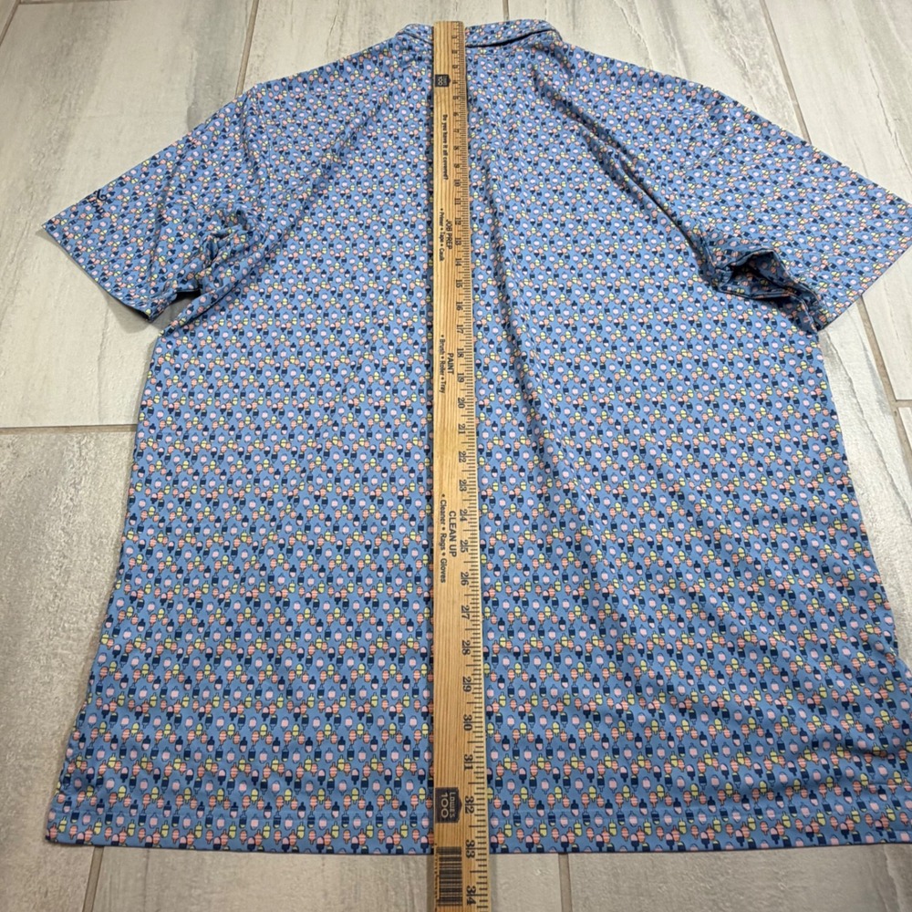 Turtleson Mens Blue Popsicle Print Performance Polo Shirt Hampton Hall Large L - Picture 7 of 7